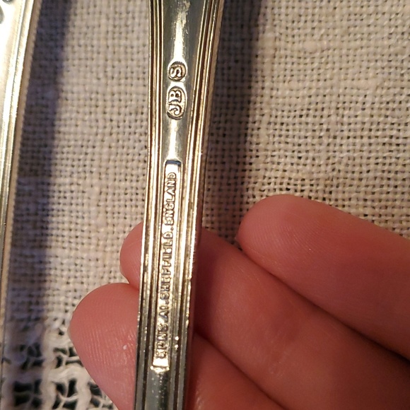 Vintage silver plated Jonathan Bell and sons Sheffield serving spoon and fork - Picture 10 of 13